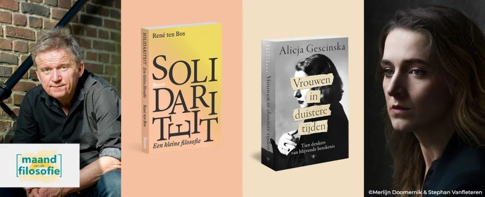 Filosofen René ten Bos en Alicja Gescinska in gesprek bij boekhandel Donner